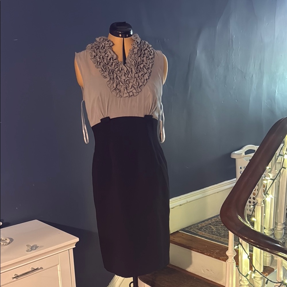 Calvin Klein Black and Gray Sleeveless Dress